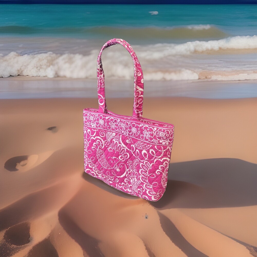 VERA BRADLEY (2010) Retired  Twirly Birds Pink Tote Shoulder Handbag Boho Chic